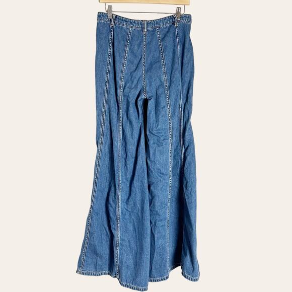 Free People Rare Vintage Super Wide Leg Jeans Size 6 - Picture 6 of 11